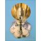 Gorgeous Antique Gilt-Silver Chalice. Papal Symbols. France, 19th Century