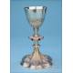 Antique Solid-Silver Chalice with Enamels. France, 19th Century