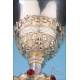 Antique Solid-Silver Chalice with Enamels. France, 19th Century