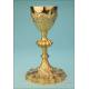 Beautiful Antique Gilt-Silver Chalice and Amethysts. France, 19th Century