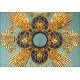 Antique Gilt-Silver Monstrance. Enamels and Rubies. 31 inches. France, 19th Cent.