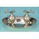 Antiguo Conjunto de Vinajeras Litúrgicas de Plata Maciza. Francia, S. XIX