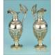 Antiguo Conjunto de Vinajeras Litúrgicas de Plata Maciza. Francia, S. XIX