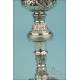 Striking Antique Spanish Silver Chalice. Carreras. Barcelona, Spain, Circa 1840