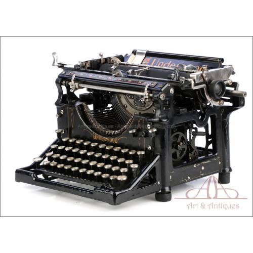 Very Rare Antique Underwood 5 Typewriter with Cyrillic Keyboard. USA, 1914