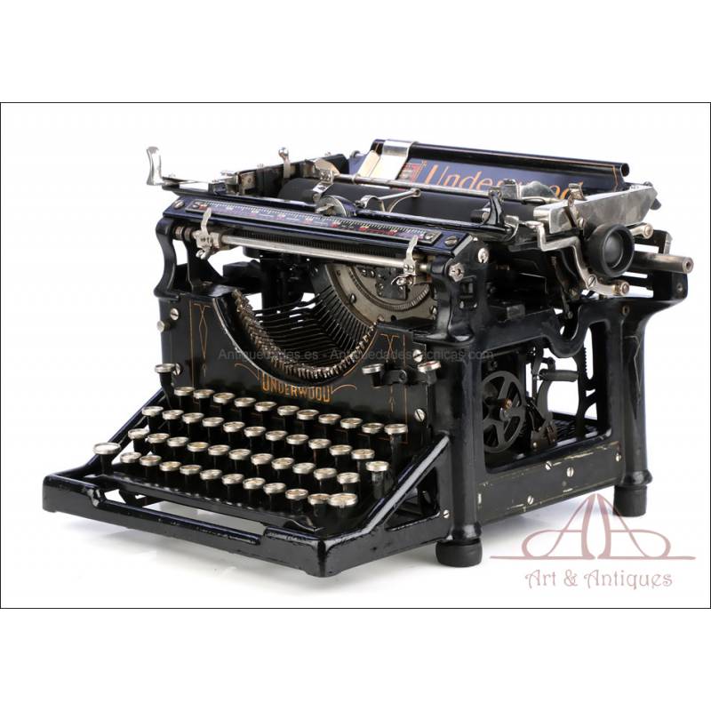 Rarísima Máquina de Escribir Antigua Underwood 5 con Teclado Cirílico. USA, 1914