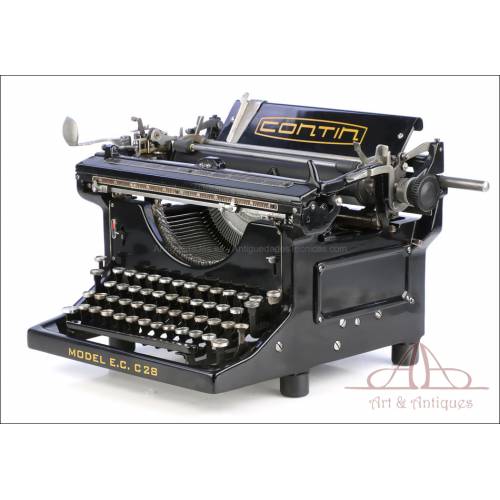 Antigua Máquina de Escribir Contin Modelo C. París, Francia, Circa 1935