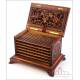 Antique Hand-Carved Humidor or Fountain-Pen Classifier. 19th Century