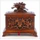 Antique Hand-Carved Humidor or Fountain-Pen Classifier. 19th Century