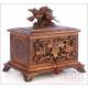 Antique Hand-Carved Humidor or Fountain-Pen Classifier. 19th Century