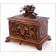 Antique Hand-Carved Humidor or Fountain-Pen Classifier. 19th Century