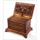 Antique Hand-Carved Humidor or Fountain-Pen Classifier. 19th Century