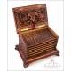 Antique Hand-Carved Humidor or Fountain-Pen Classifier. 19th Century