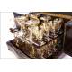 Antique French Tantalus with Hand-Decorated Glassware. France, Circa 1900