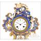 Antique Old Paris Porcelain Clock. France, Circa 1840