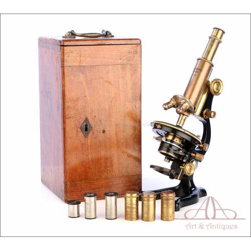 Antique Italian Koritska Microscope. Milan, Italy, Circa 1910