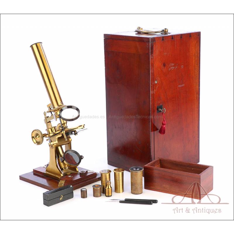 Striking Antique English Microscope. England, Circa 1880