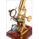 Fantástico Microscopio Inglés Antiguo. Inglaterra, Circa 1880