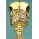 Antique Silver Gilt Chalice with Medallions. France, XIX Century