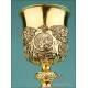 Antique Silver Gilt Chalice with Medallions. France, XIX Century