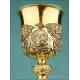 Antique Silver Gilt Chalice with Medallions. France, XIX Century