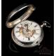 Antiguo Reloj de Bolsillo Catalino Autómata de Plata. Joseph White. Londres, 1886