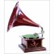 Antique and Beautiful Gramophone with Wooden Horn. Switzerland, 1915