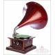 Antique and Beautiful Gramophone with Wooden Horn. Switzerland, 1915