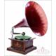 Antique and Beautiful Gramophone with Wooden Horn. Switzerland, 1915