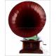 Antique and Beautiful Gramophone with Wooden Horn. Switzerland, 1915
