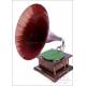 Antique and Beautiful Gramophone with Wooden Horn. Switzerland, 1915