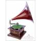 Antique and Beautiful Gramophone with Wooden Horn. Switzerland, 1915