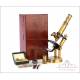 Very Rare Antique Constant Verick Microscope, Model 6. France, 1880