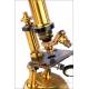 Very Rare Antique Constant Verick Microscope, Model 6. France, 1880