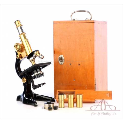 Striking Antique Ernst Leitz Wetzlar Microscope. Germany, 1923