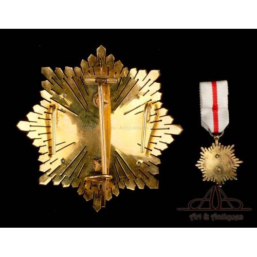 MEDALLA MILITAR DE ESPAÑA CRUZ DEL MÉRITO POLICIAL CON DISTINTIVO BLANCO  ESTUCHE ORIGINAL, MINIATURA DE GALA