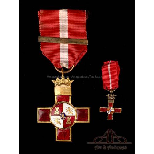 División Azul. Medalla Cruz al Mérito Militar mod. Egaña. 2ª GM. España
