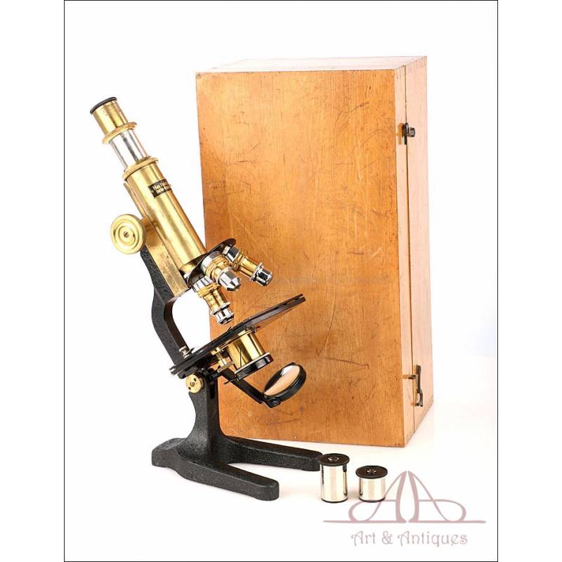 Antique Heimbrecht Monocular Microscope. Germany, Circa 1925