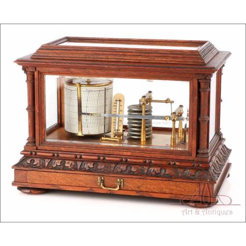 Extraordinary and Huge English Luxury Barograph. England, Circa 1880