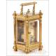 Antique Gorgeous Carriage Clock or Officers Clock. France, Circa 1900