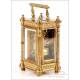 Antique Gorgeous Carriage Clock or Officers Clock. France, Circa 1900