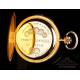 Antiguo Reloj de Bolsillo Sonería a Minutos. 18K. Perret & Berthoud. Suiza, Circa 1920