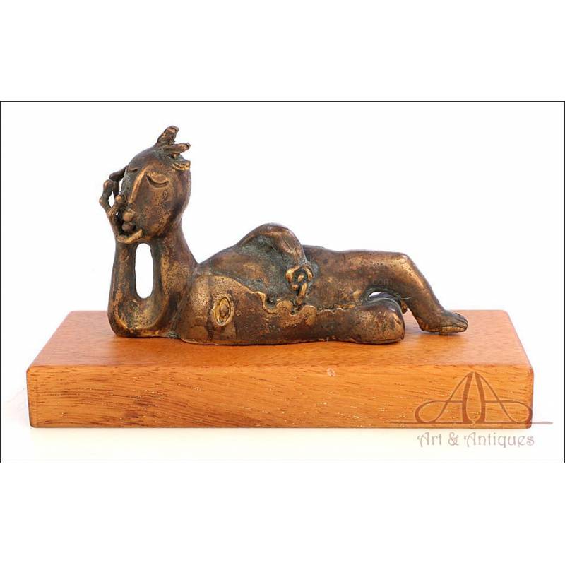Small Bronze Figure by Joan Ripollés. Signed. Limited Production, Numbered 16/33