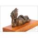 Small Bronze Figure by Joan Ripollés. Signed. Limited Production, Numbered 16/33