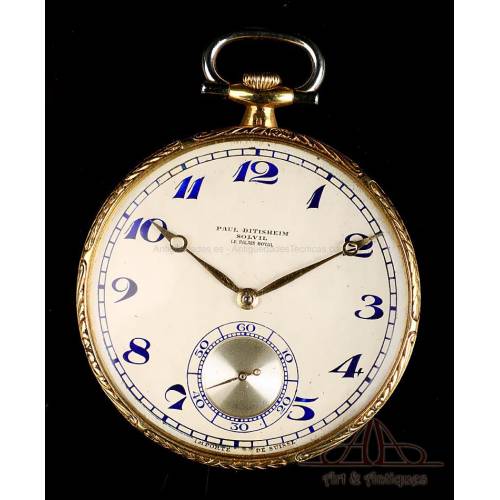 Antique Ultrafine Pocket Watch by Paul Ditisheim. 18K Gold. Switzerland, Circa 1925