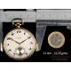 Precioso Reloj de Bolsillo Antiguo Ultrafino Paul Ditisheim. Oro 18K. Suiza, Circa 1925