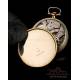 Antique Ultrafine Pocket Watch by Paul Ditisheim. 18K Gold. Switzerland, Circa 1925