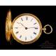 Antique 18K Gold Ladies Pocket Watch. M. Bolviller. France, Circa 1860