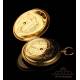 Reloj de Bolsillo Antiguo para Señora en Oro de 18K. M. Bolviller. Francia, circa 1860