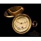 Reloj de Bolsillo Antiguo para Señora en Oro de 18K. M. Bolviller. Francia, circa 1860